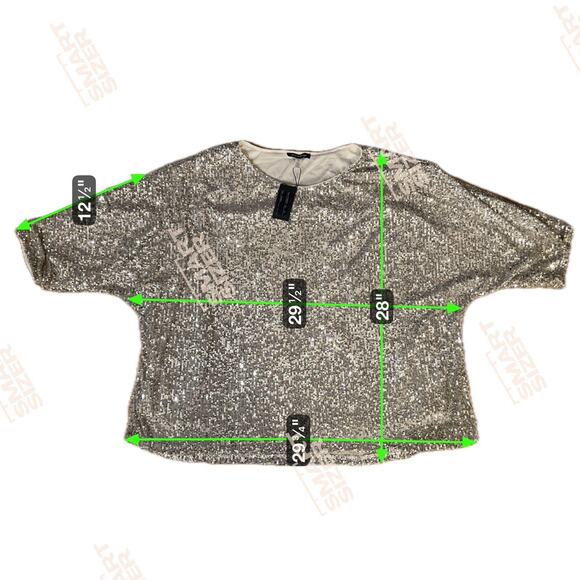 Cable & Gauge Sequin Special Occasion Blouse Top Shirt Sz 3X plus Christmas NYE - Picture 3 of 11